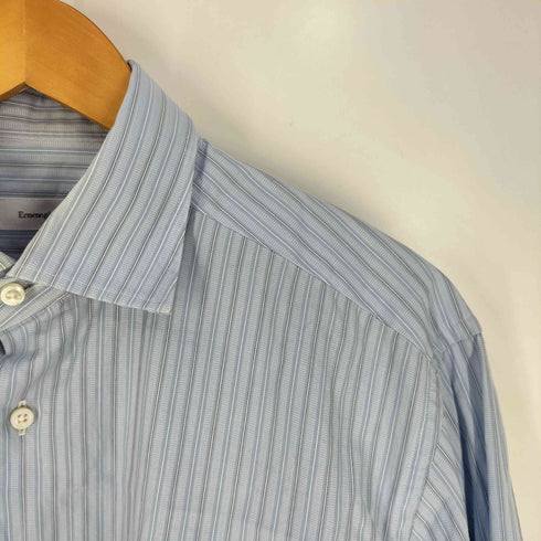 エルメネジルドゼニア Ermenegildo Zegna regular fit マチ付き コットン ストライプシャツ メンズ  40 15 1/2